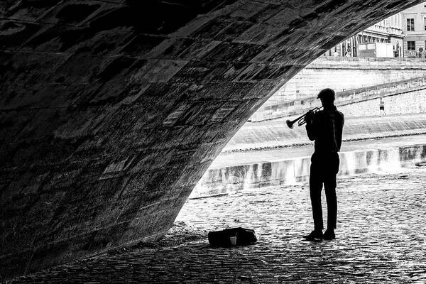 Wall Art - Photograph - Music Under The Bridge by Isabelle Dupont