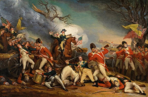 Wall Art - Painting - The Death of General Mercer at the Battle of Princeton, Jan 3, 1777 by John Trumbull