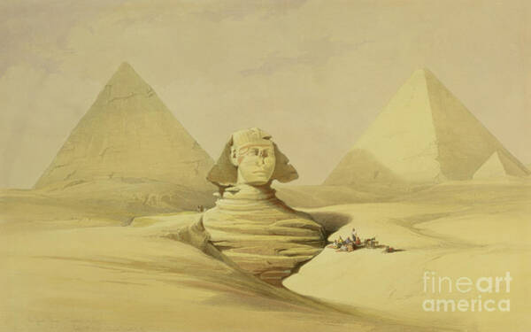 Wall Art - Painting - The Great Sphinx and the Pyramids of Giza by David Roberts