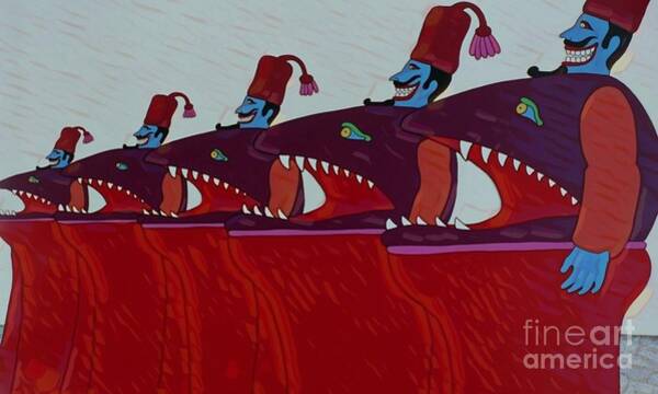 Yellow Submarine Blue Meanies Art Print