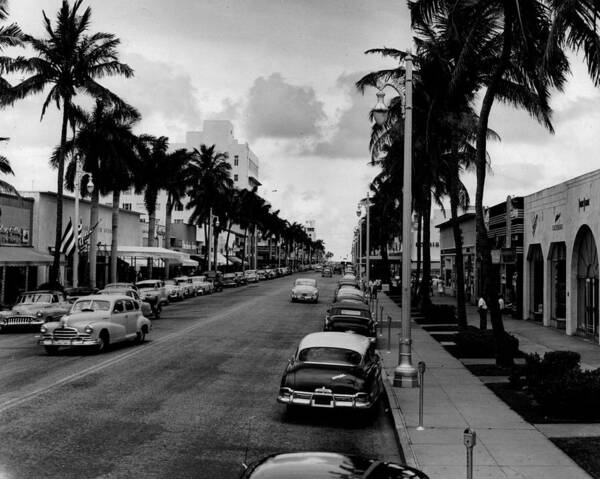 Vintage Miami Street Scene Wall Art