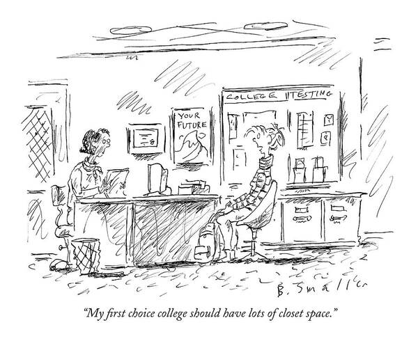 Wall Art - Drawing - My First Choice College Should Have Lots by Barbara Smaller