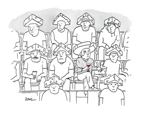 Fans At A Football Game Sit In The Stands Wearing Art Print