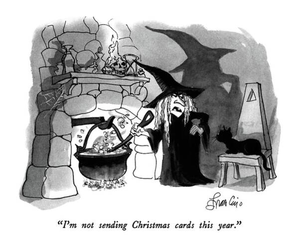 Wall Art - Drawing - I'm Not Sending Christmas Cards This Year by Edward Frascino
