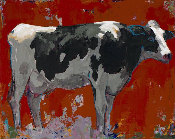 Bold Black and White Cow Art Print