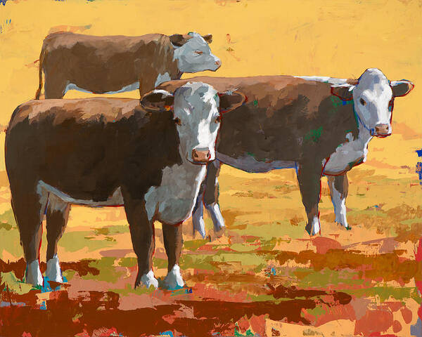 Cows in a Sunny Pasture Art Print