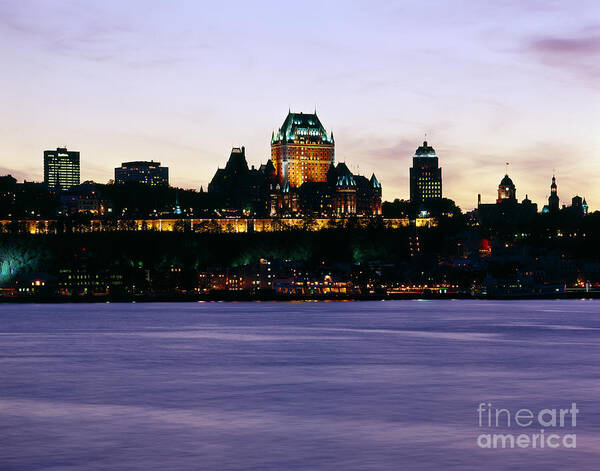 Quebec City Skyline At Sunset Art Print