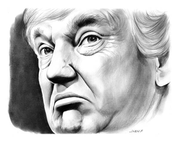 5x7 US President Donald Trump Sketched Portrait Print SignedByArtist T.Keaton 