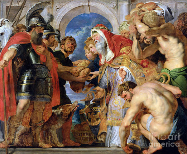 Abraham And Melchizedek, 1615-18 Art Print