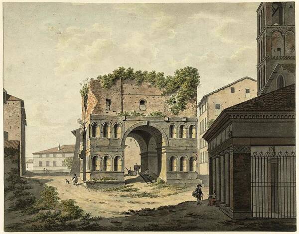 The Arch Of Janus Quadrifons And Part Of The S. Giorgio In Velabro In Rome. Art Print