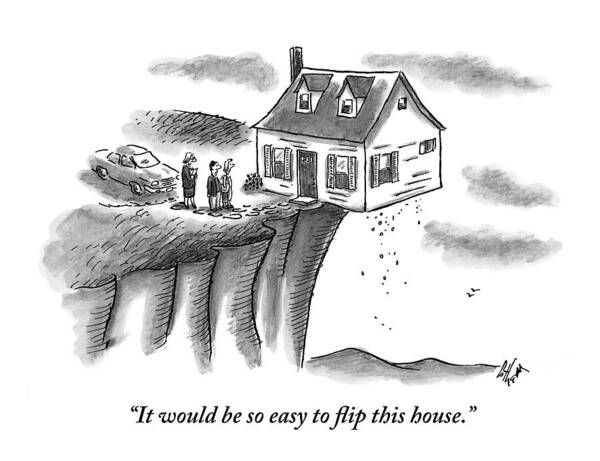 Wall Art - Drawing - A Couple And A Real Estate Representative Stand #1 by Frank Cotham