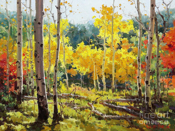 Autumn Aspen Forest Art Print