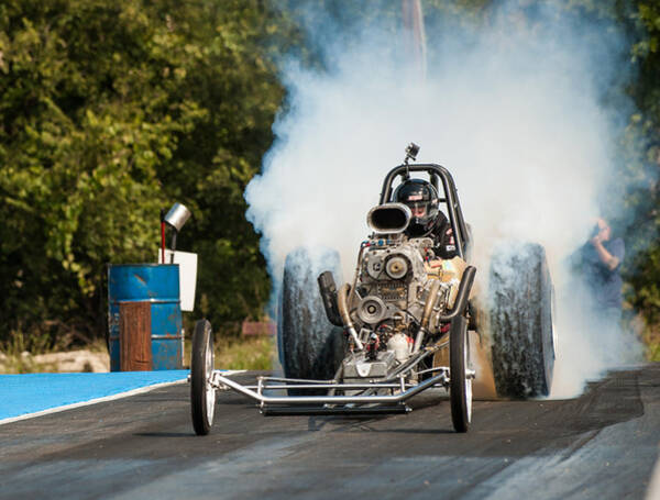 Blown Front Engine Dragster Burnout Art Print