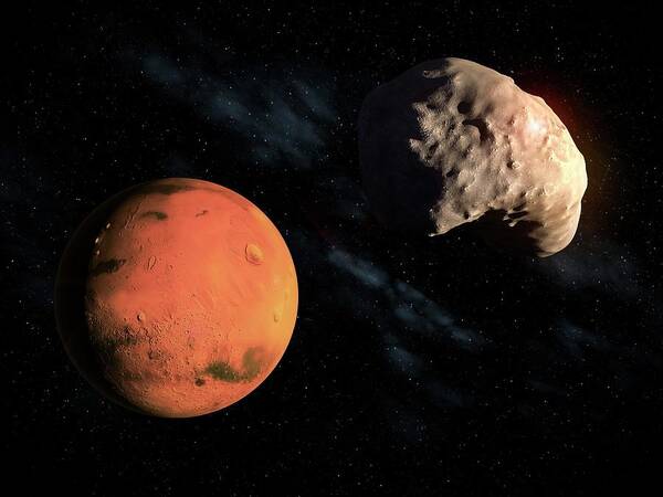 Wall Art - Digital Art - Mars And Deimos, Artwork by Andrzej Wojcicki