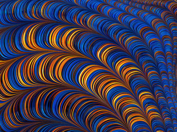 Orange And Blue Abstract Pattern Art Print