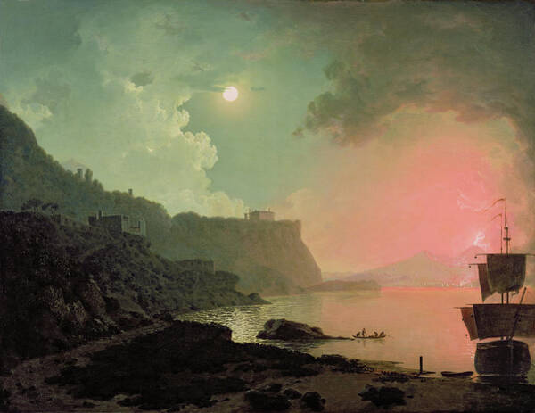 Wall Art - Painting - Vesuvius from Posillipo by Joseph Wright of Derby