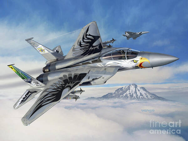 F 15C EAGLES FLIES OVER Photo Picture Poster Print Art A0 A1 A2 A3 A4 4084 