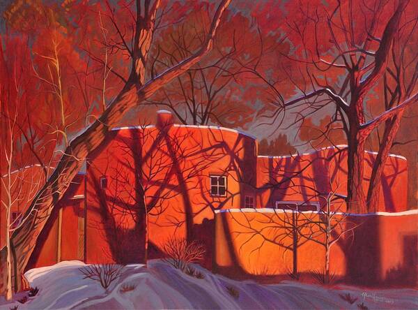 Evening Shadows On A Round Taos House Art Print