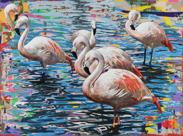 Flamingos #4 Art Print