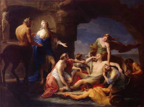 Thetis giving Achilles his arms - Giulio Romano as art print or hand  painted oil.