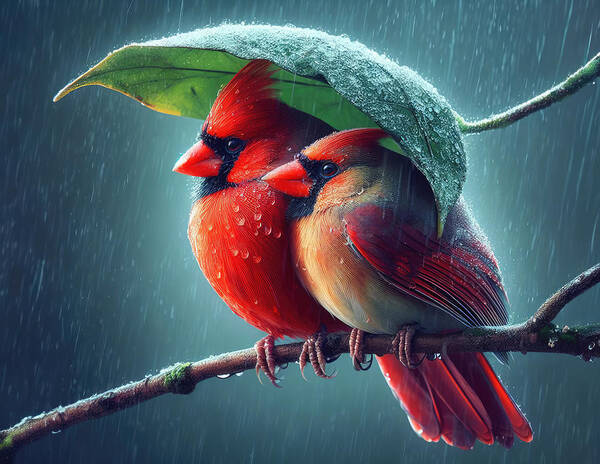 Seeking Comfort In The Storm Art Print