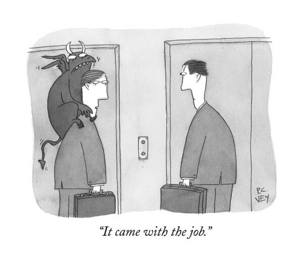 Wall Art - Drawing - It came with the job by Peter C Vey