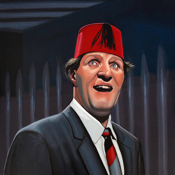 Man Wearing a Red Fez Hat Wall Art