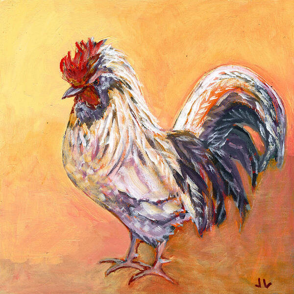White Rooster Art Print