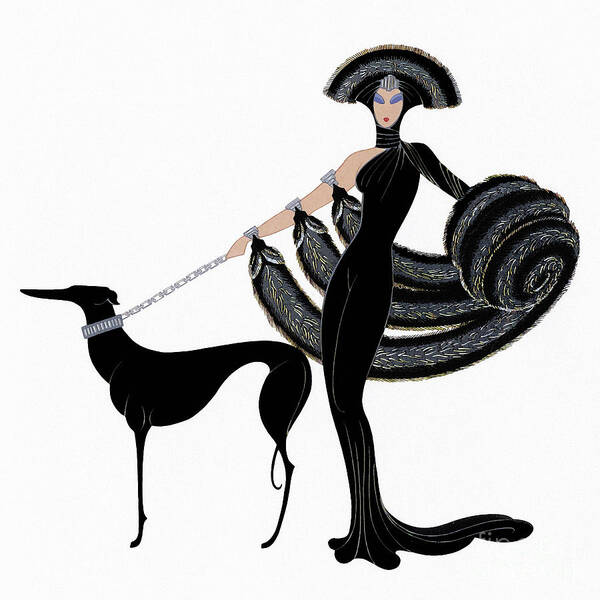 Wall Art - Painting - Vintage Art Deco era Haute Couture Fashion illustration by Tina Lavoie