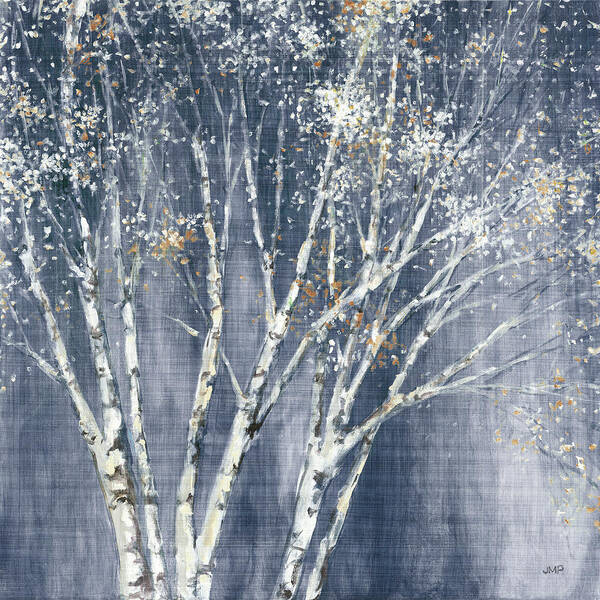 Navy Blue Birch Flipped Art Print