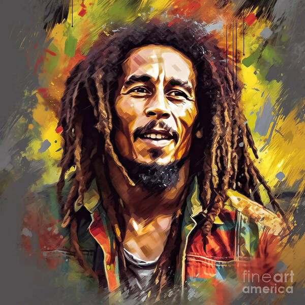 Bob Marley 5 Art Print by Mark Ashkenazi - Mark Ashkenazi