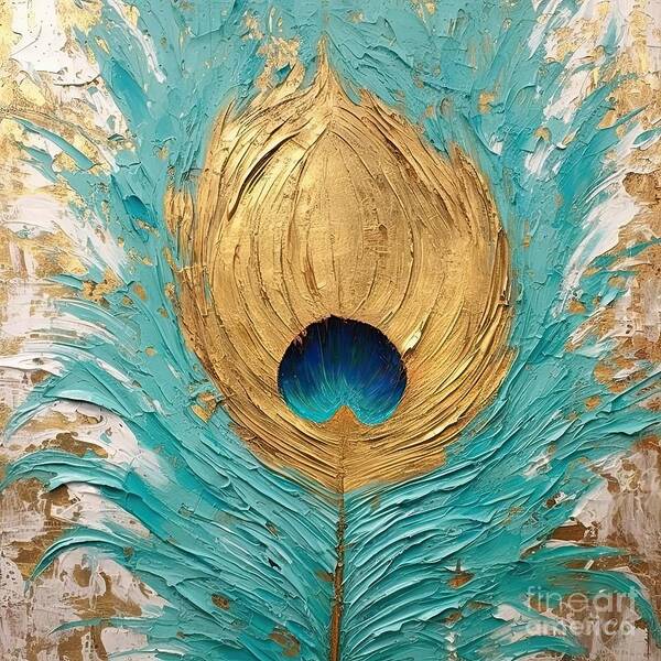 Peacock Feather Painting by Tara Thelen - Fine Art America