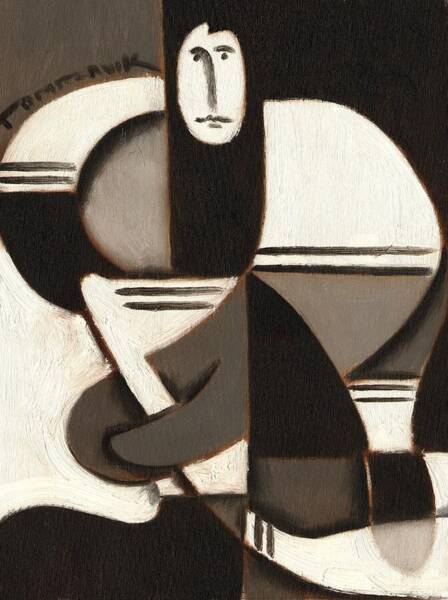 Tommervik Abstract Cubism Hockey Player Art Print Art Print