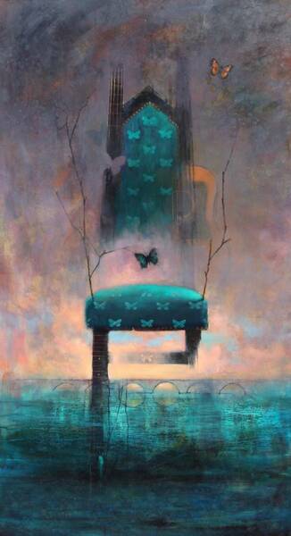 Mystical Chair with Butterflies Art Print