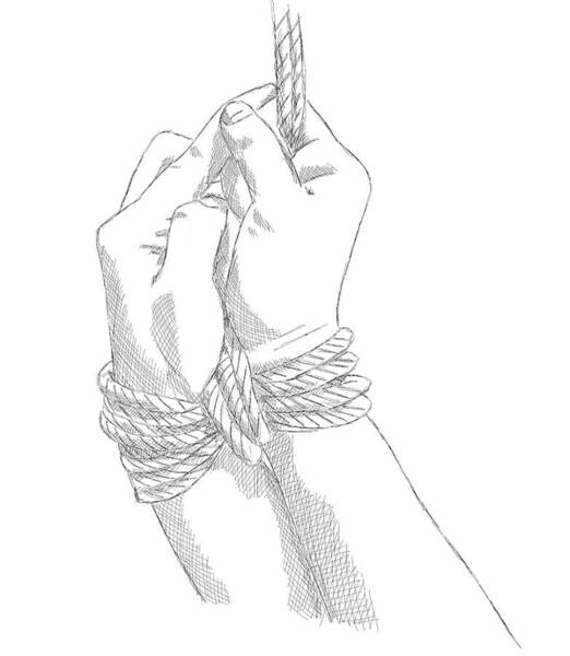 Sketches Of Interracial Orgies - Self bondage drawing - Naked photo
