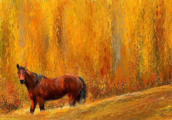 Lourry Legarde - Alone In Grandeur- Bay Horse Paintings