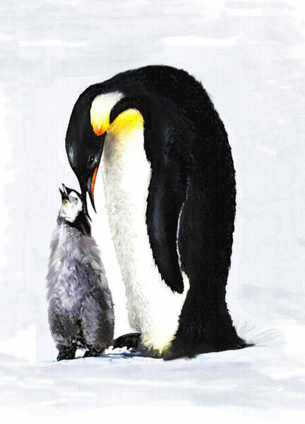 Jane Schnetlage - Mother And Baby Penguin