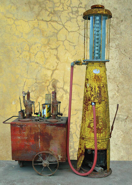 Jeff Burgess - Still life with Gas pump and oil cans