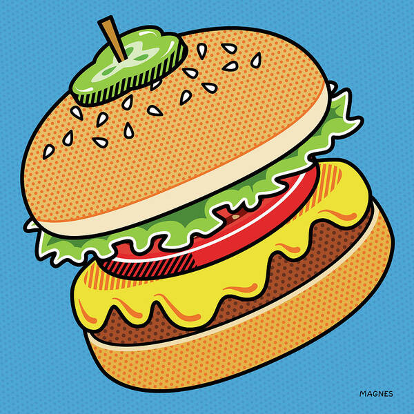 Ron Magnes - Cheeseburger on Blue