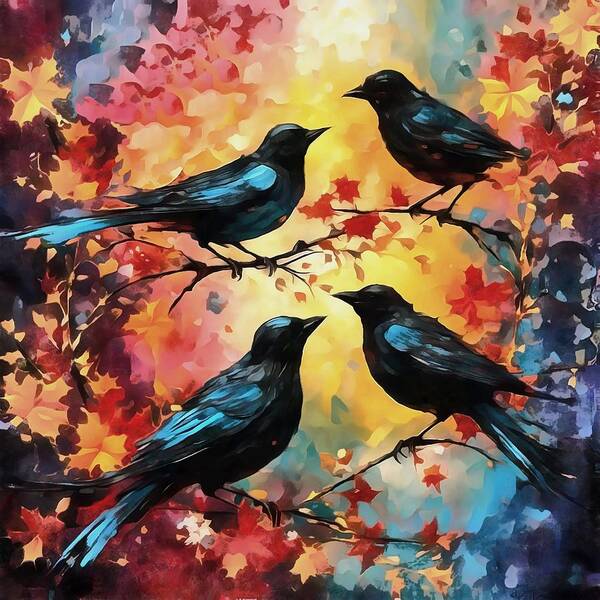 Taiche Acrylic Art - Four Calling Birds