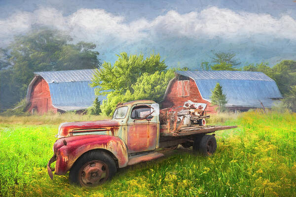 Debra and Dave Vanderlaan - Rusty Old Truck and Red Barns Painting
