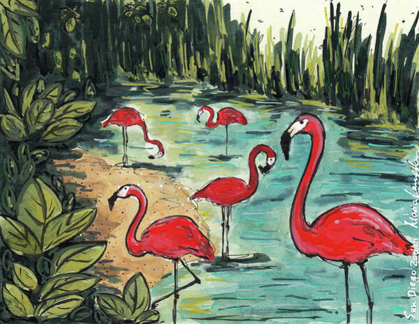 Maria Langgle - Topical Flamingos