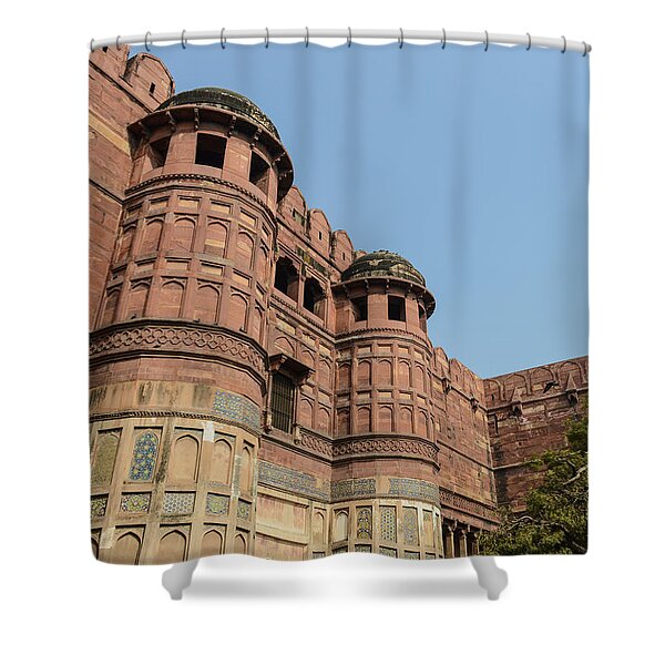 Digital Shower Curtain Agra Fort Pillar Print for Bathroom 