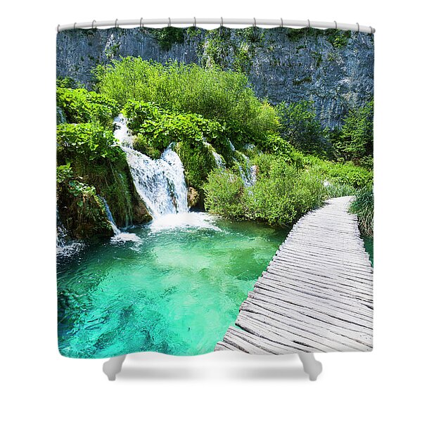 Details about   Plitvice National Park Shower Curtain Waterfall Pure Blue Water Bath Curtain 