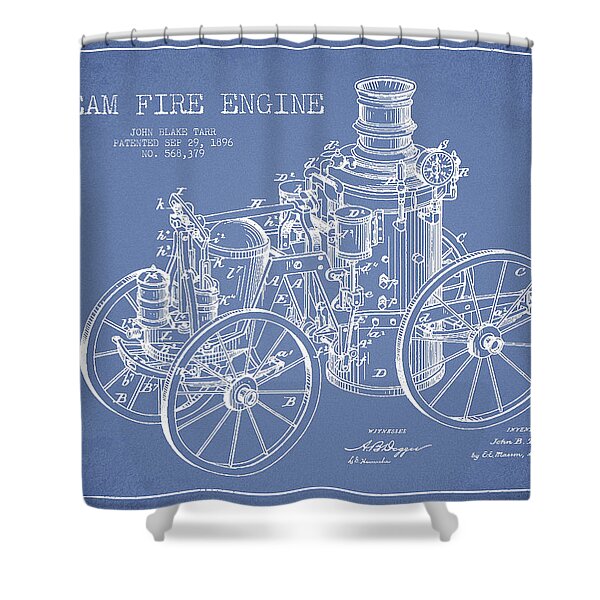 Details about   Steam Engine Shower Curtain Old Fireman Truck Print for Bathroom 
