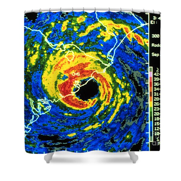 Hurricane Hugo, Digitized Radar Image Shower Curtain