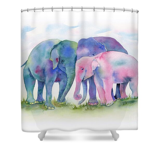 Shower Curtain Art Surreal Decor Illusionist Elephant Black 84 Inches Extra Long 