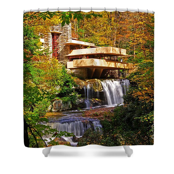 Frank Lloyd Wright Pattern S02 Shower Curtain 60x72 Inch with 12 Hooks