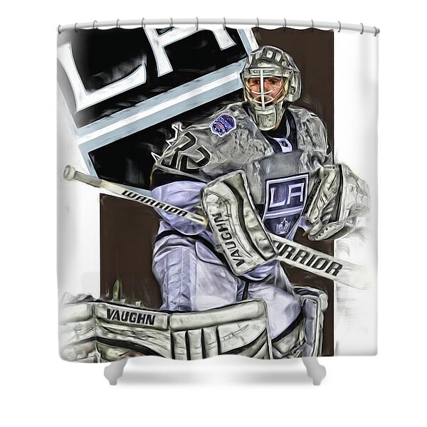 Hockey Shower Curtain Professional Goaltender Print for Bathroom 