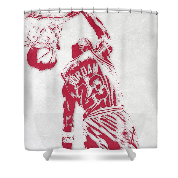 Kobe Bryant Michael Jordan Shower Curtain by Joe Hamilton - Pixels